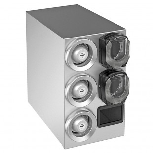 Vollrath 58842 Stainless Steel 3-Slot 8 - 44 oz. Countertop Cup Dispenser Cabinet with 2 T-Lid Holders and 1 Straw Pocket