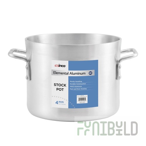 Winco ALST-20 20 Quart Elemental Stock Pot 12-1/8 Inch Aluminum NSF
