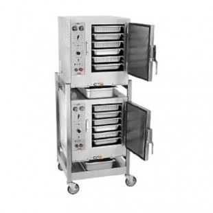 AccuTemp S64803D140 DBL 27 Inch Electric Boilerless Convection Steamer with Stand and Casters