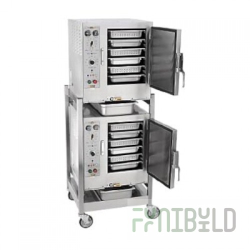 AccuTemp S64803D140 DBL 27 Inch Electric Boilerless Convection Steamer with Stand and Casters