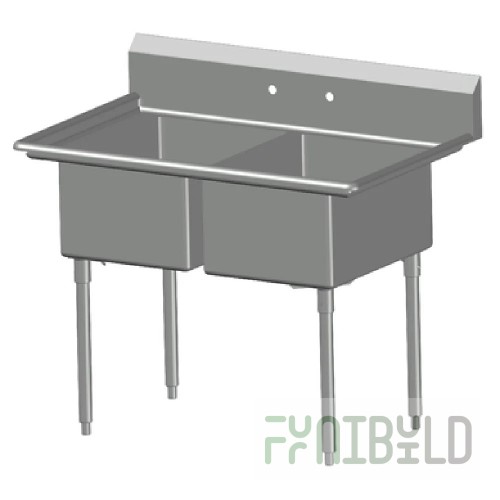 SPG International 2N1618-RD24 Universal Stainless Sink Two Compartment 24