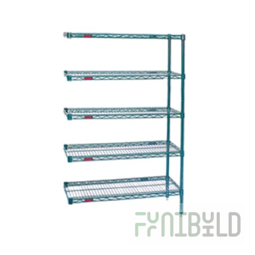 Eagle A5-86-2136S 36 Inch Add-On Shelving Unit 5-Tier Stainless Steel with Hooks