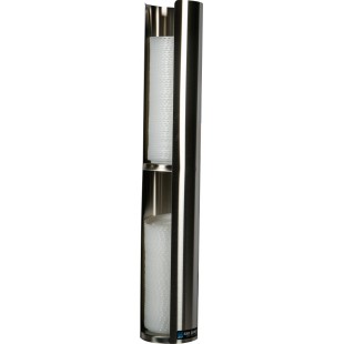 Carlisle L3402 23-1/2 Inch Lid Dispenser Wall Mount Dual Section Stainless Steel