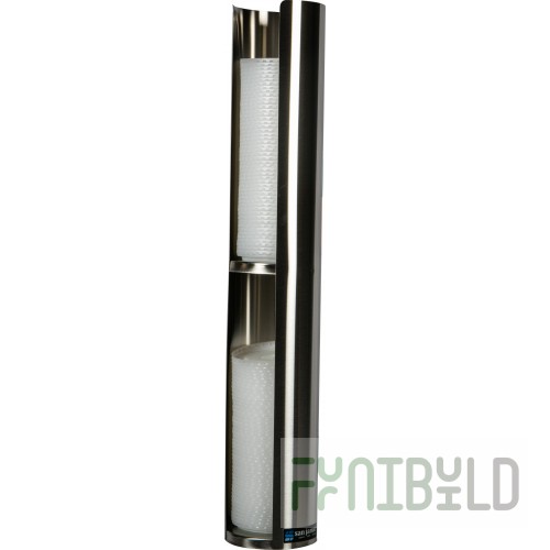Carlisle L3402 23-1/2 Inch Lid Dispenser Wall Mount Dual Section Stainless Steel