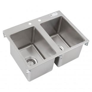 John Boos PB-DISINK101410-2 24 Inch Two Compartment Drop-In Stainless Steel Sink