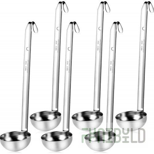 Tablecraft 9706 6 Oz Ladle 14-1/2 Inch with Black Vinyl Handle Stainless Steel