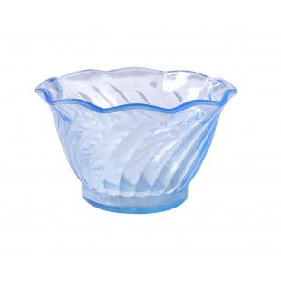 Yanco DS-005B 6 Oz Blue Flower-Shaped Dessert Dish Plastic 8 Dozen Cases