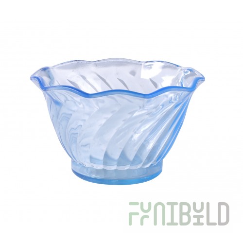 Yanco DS-005B 6 Oz Blue Flower-Shaped Dessert Dish Plastic 8 Dozen Cases