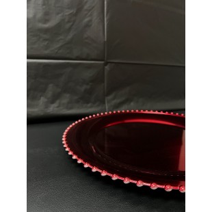 Steelite WLTRR6655 13 Inch Charger Plate Red Beaded Polypropylene