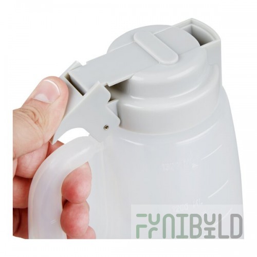 TableCraft PP48G Option 48 oz. Dispenser Jar with Gray Top