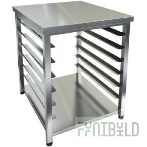 Stand for ovens of the ISTOMA MINI LTO-100BS series, 460x710x850mm, 6 pairs of guides for GN1/1, stainless steel.