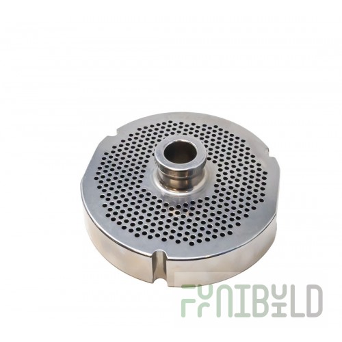 Omcan 37559 1/2 Inch 3 Notches Round Hub Meat Chopper Plate Stainless Steel