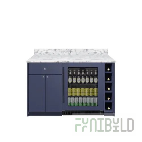 Summit MESAMN33 Turnkey Mesa Dry Bar ADA-height Midnight Navy Finish