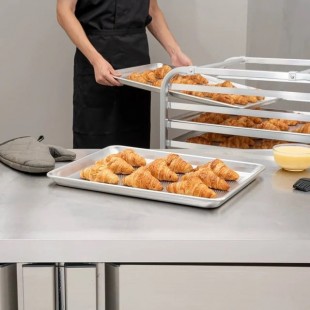 Aluminum baking tray 435x320 in, smooth, for convection ovens PKE