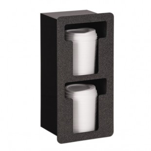 Vollrath FMDL-2V Black Thermoplastic Flush Mount Vertical 2 Stack Dome Lid Holder