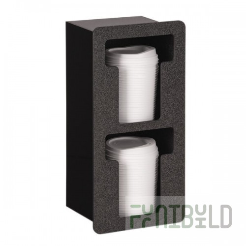 Vollrath FMDL-2V Black Thermoplastic Flush Mount Vertical 2 Stack Dome Lid Holder