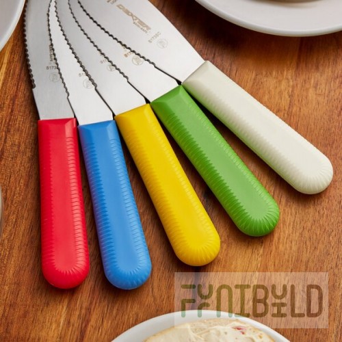 Dexter Russell 18213 3-1/2 Inch Scalloped Edge Sandwich Spreader Polypropylene White Handle Stainless Steel