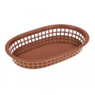1880 Hospitality BB107B 10-3/4 Inch Oval Polyethylene Fast Food Basket Brown