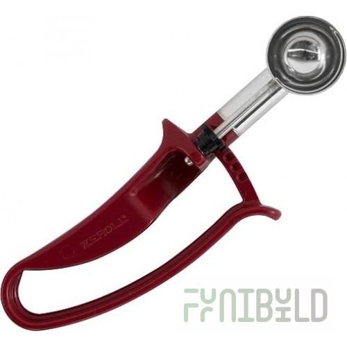 Zeroll 2070-EX 1-5/16 Inch Bowl Diameter Manual Disher Plum Handle Stainless Steel
