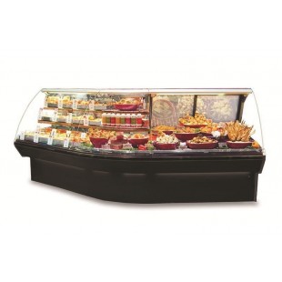 Hussmann Q1-DC-5 60 Inch Refrigerated Deli Service Case with Curved Glass