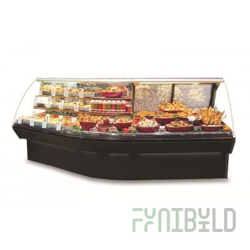 Hussmann Q1-DC-5 60 Inch Refrigerated Deli Service Case with Curved Glass