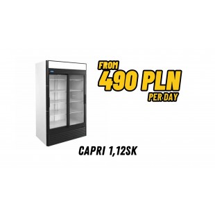 Medium-temperature cabinet V=1120 l, CAPRI 1.12SK (glass doors, compartment, canapé), 0..+7,1195x710x2030 in