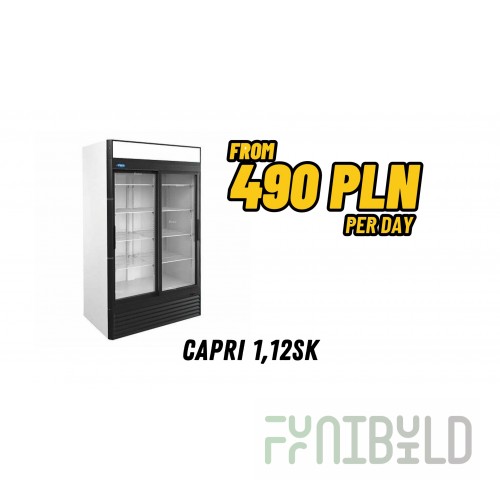 Medium-temperature cabinet V=1120 l, CAPRI 1.12SK (glass doors, compartment, canapé), 0..+7,1195x710x2030 in