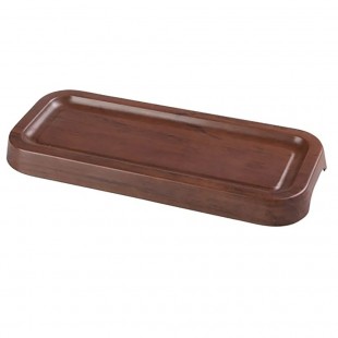 Yanco WL-410 10-1/4 Inch Melamine Rectangular Serving Tray with Foot Brown