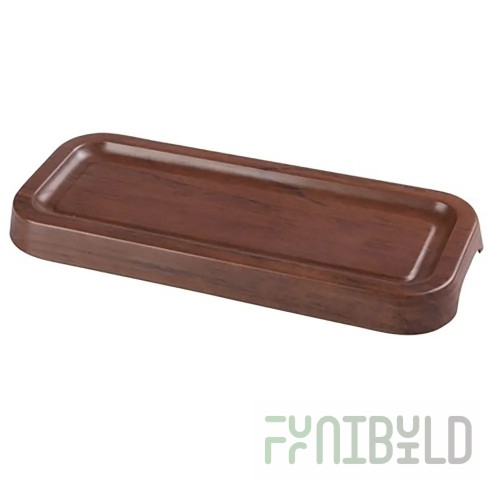 Yanco WL-410 10-1/4 Inch Melamine Rectangular Serving Tray with Foot Brown