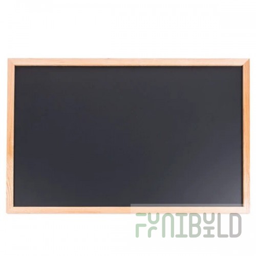 Aarco OC2436NT 36 Inch Black Chalkboard with Solid Red Oak Frame Gloss Finish