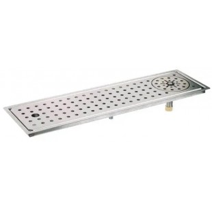 Glastender DI-RF24 24 Inch Drop-In Rinser Faucet Drain Tray Stainless Steel with Installation Kit