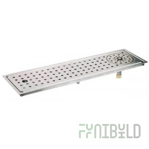 Glastender DI-RF24 24 Inch Drop-In Rinser Faucet Drain Tray Stainless Steel with Installation Kit