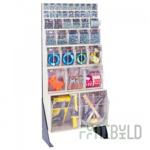 Quantum QFS148-38_GRAY Tip Out Bin Floor Stand Single-sided 10