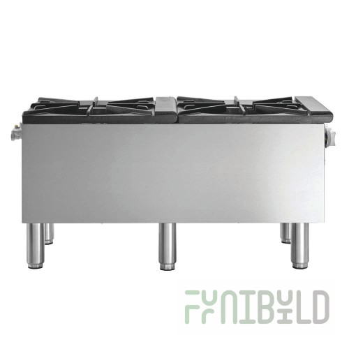 Hubert 29Y-074 Kratos® Double Stockpot Gas Range 160000 BUT Output Natural Gas