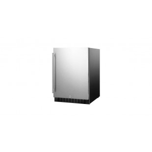 Summit SPR627OSSSHH 24 Inch Outdoor All-Refrigerator Frost-free 4.6 cu ft Stainless Steel Black