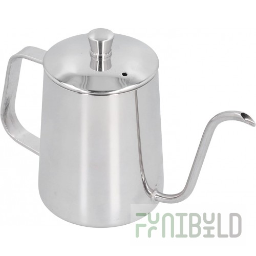 1880 Hospitality 87500671A 64 Oz Gooseneck Coffee Pot with Lid Stainless Steel