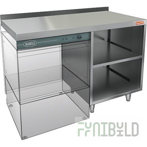 Table with wing d/pmm Hicold NBMSZOKP-12/7BP (1200x700x850 in, with wing for dishwasher on the right)