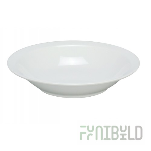 Yanco CAT-4014 108 Oz Catering Bowl White Melamine Round Rimmed 14 Inch