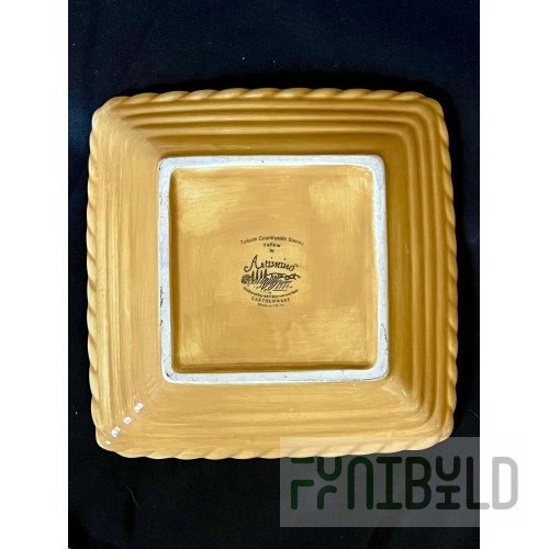 GET Enterprises IS013YW 57-1/2 Oz Yellow Square Salad Bowl with Resin Coating