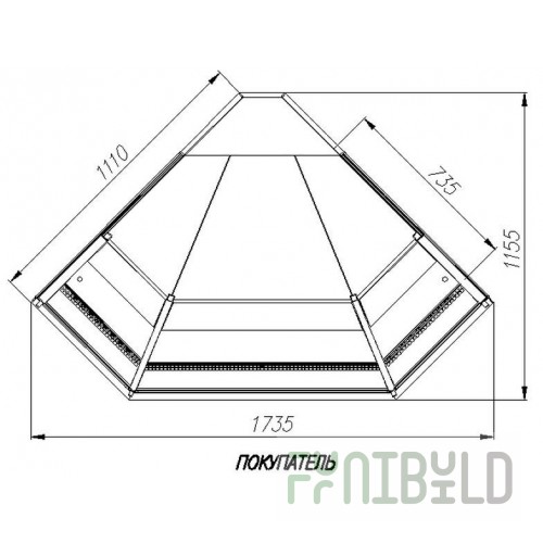 External angle 90º GC110 VM-5 wenge (VKhSu-1 Carboma GC110 external 90) dynamics, 0...+7 for the Pole showcase