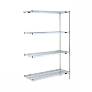 Eagle A4-63-2160E 60 Inch Add-On Unit 4 Tier Wire Shelving with QuadTruss Design
