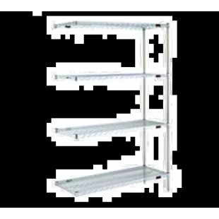 Eagle A4-74-2160S 60 Inch Add-On Shelving Unit 4 Tier Stainless Steel Wire with Hooks