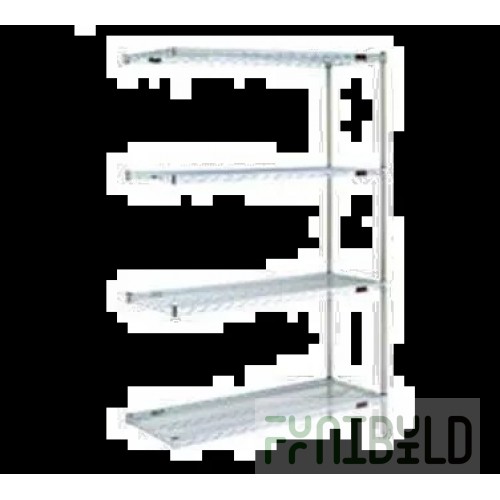 Eagle A4-74-2160S 60 Inch Add-On Shelving Unit 4 Tier Stainless Steel Wire with Hooks