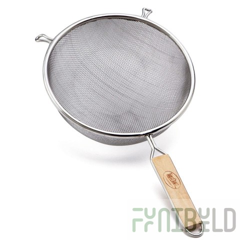Tablecraft 94 8 Inch Diameter Fine Mesh Strainer Tinned with Wooden Handle