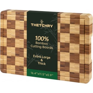 1880 Hospitality BBS0909 9 Inch Oneida Butcher Block Square Bamboo with Checkered Design