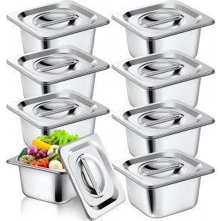 AllPoints 78736 6.88 Inch Wide Heavy-Duty Steam Pan Stainless Steel with Deep Design