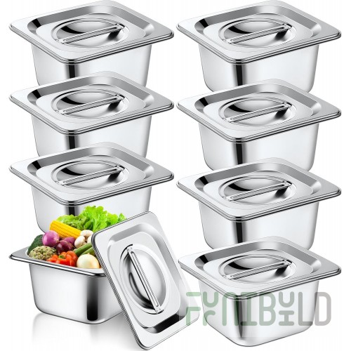 AllPoints 78736 6.88 Inch Wide Heavy-Duty Steam Pan Stainless Steel with Deep Design