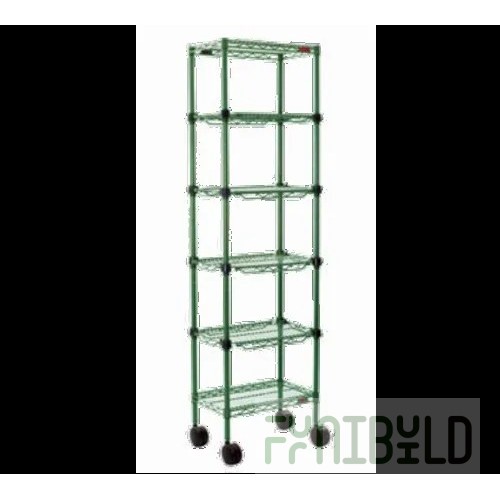 Eagle MC1430-48-4VG 30 Inch 4 Tier Aisle Merchandising Cart Green Epoxy Finish