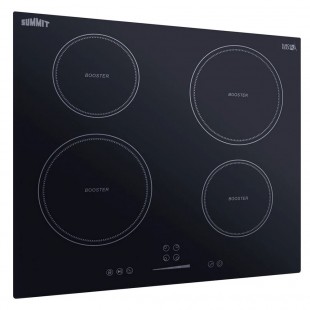 Summit SINC4B241B 24 Inch Induction Cooktop Black EuroKera 4 Burners