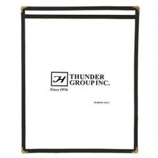 Thunder Group PLMENU-1BL 8-1/2 Inch Menu Cover Single Pocket Black Plastic